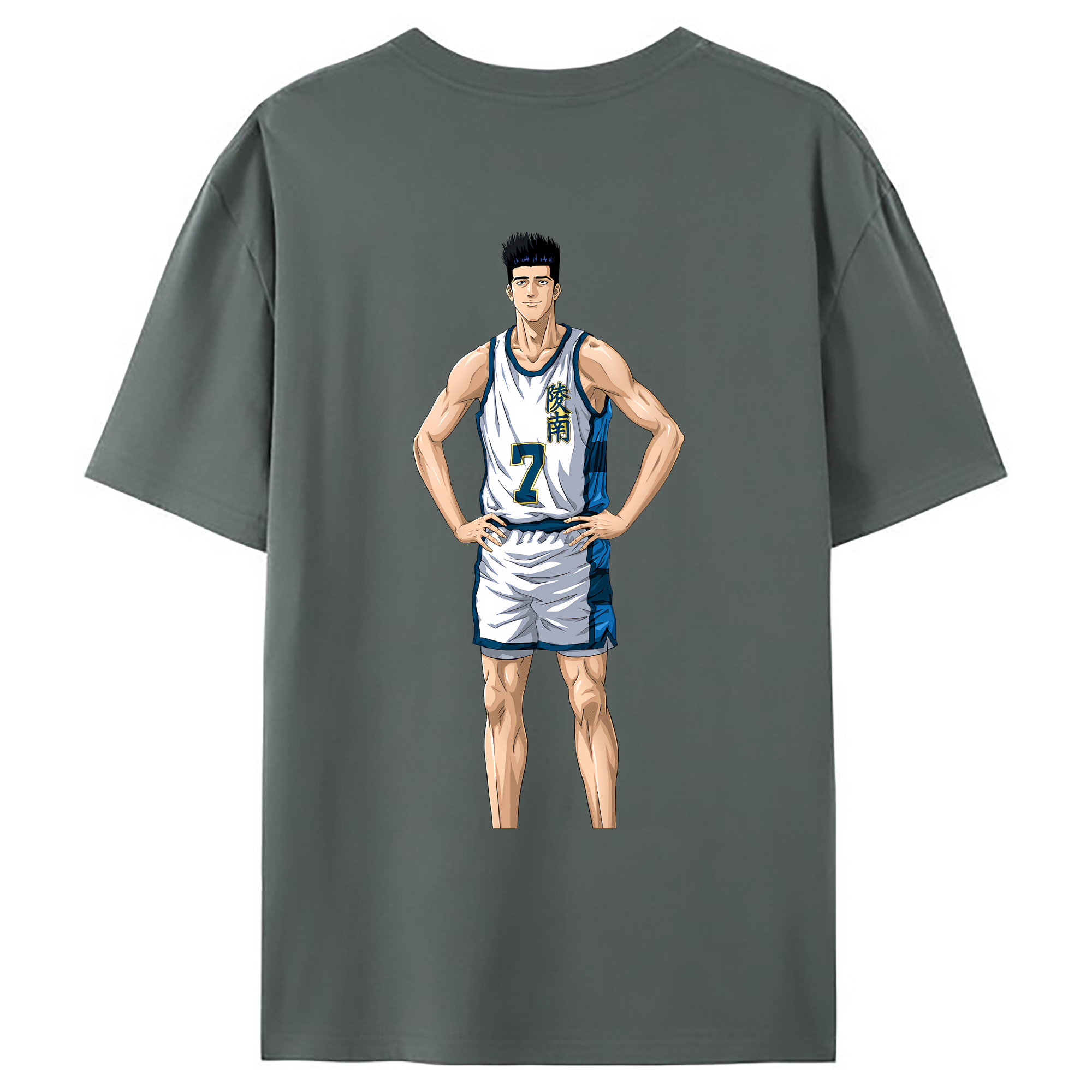 （画像用） SLAM DUNK／スラムダンク 綿100％ メンズ半袖Tシャツ（バックプリント） 通気性